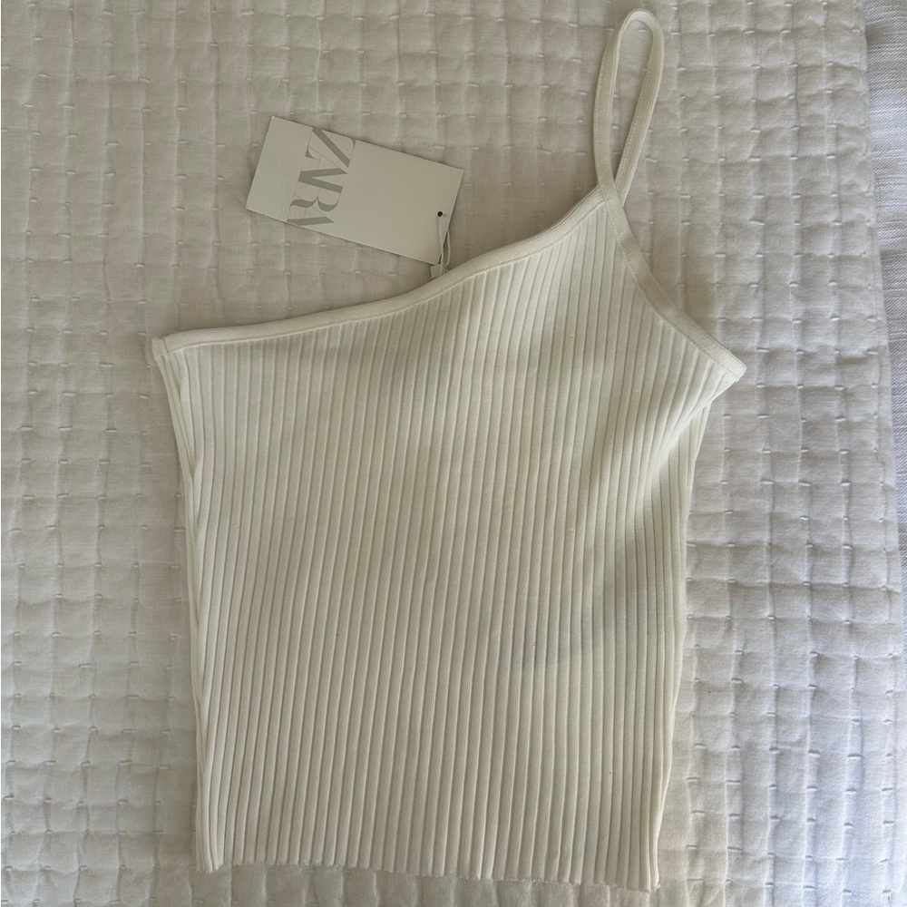 Zara Ribbed Asymmetrical Top